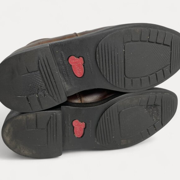 Justin Boots Leather Kiltie Roper Work Biker Western Cowboy Combat Men's 8 D - Picture 13 of 16